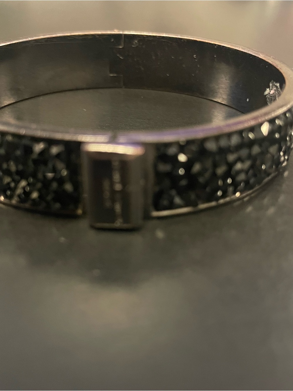 Women's Black Crystal Pavé Hinged Bracelet